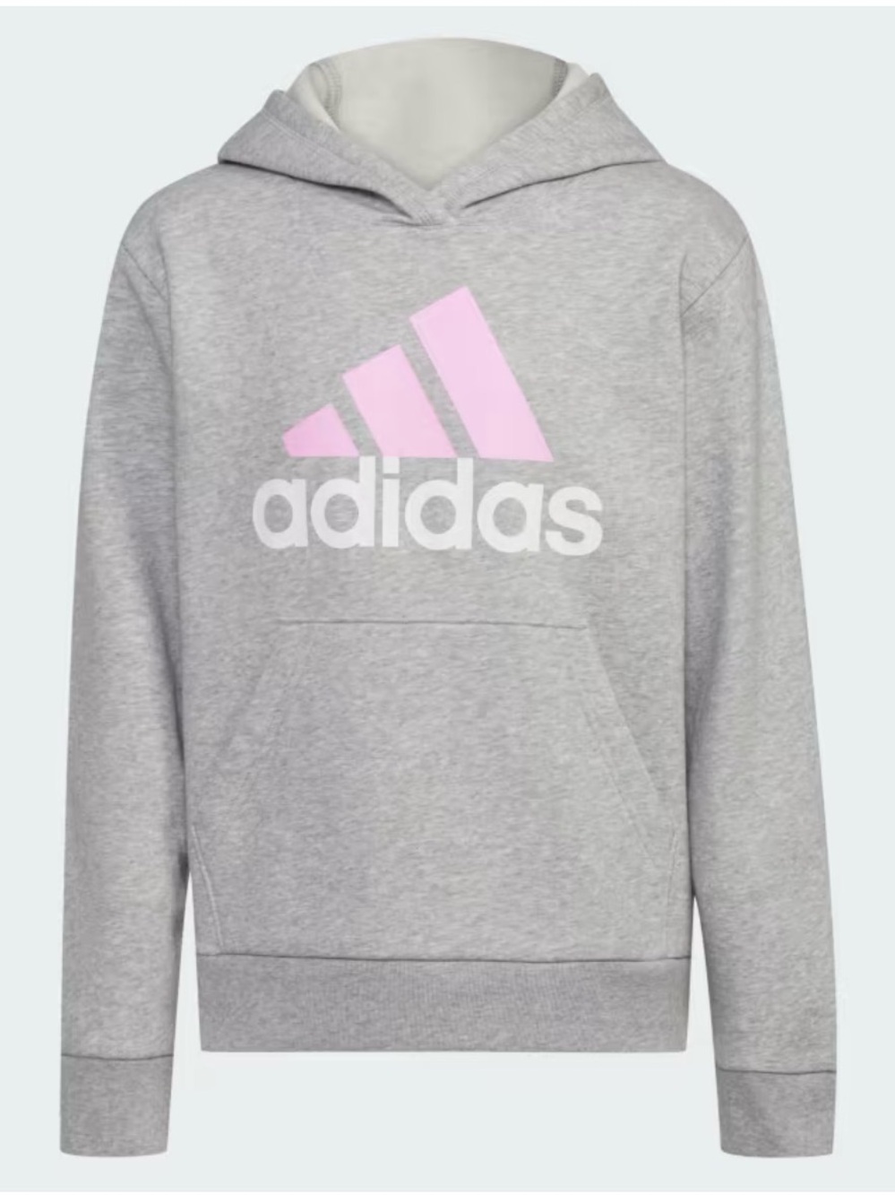 5/$20 SALE adidas Kids Light Gray Hoodie with Pink Logo